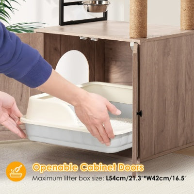 Person opening a litter box