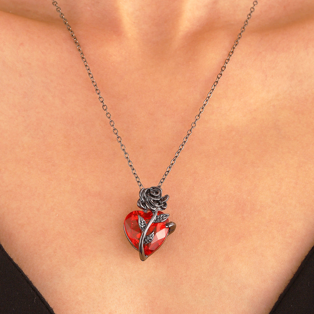 Personality punk heart necklace women