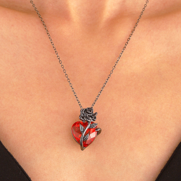Personality punk heart necklace women