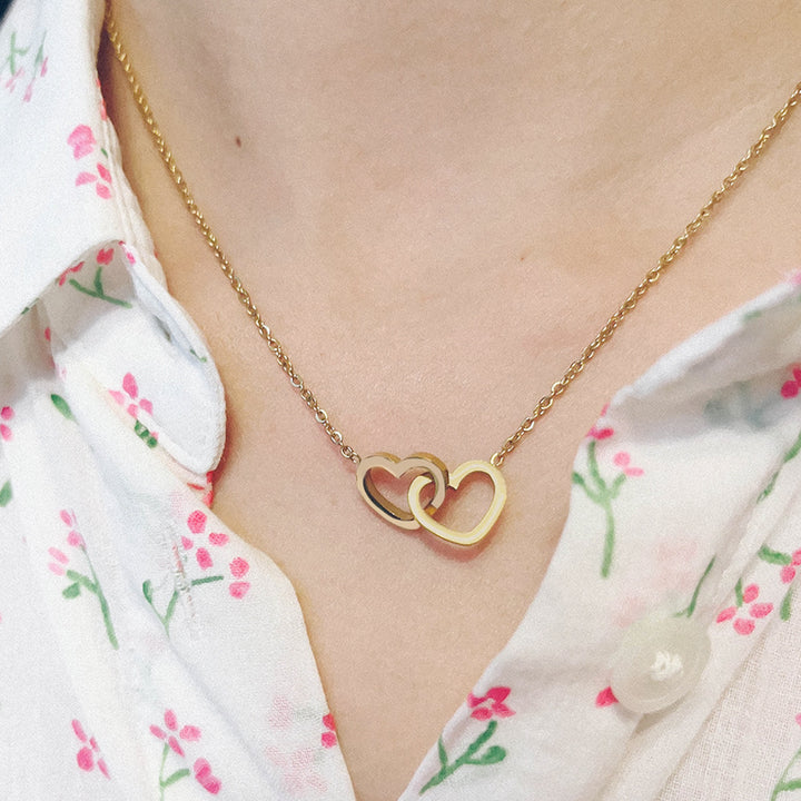 Personalized Double Heart Necklace
