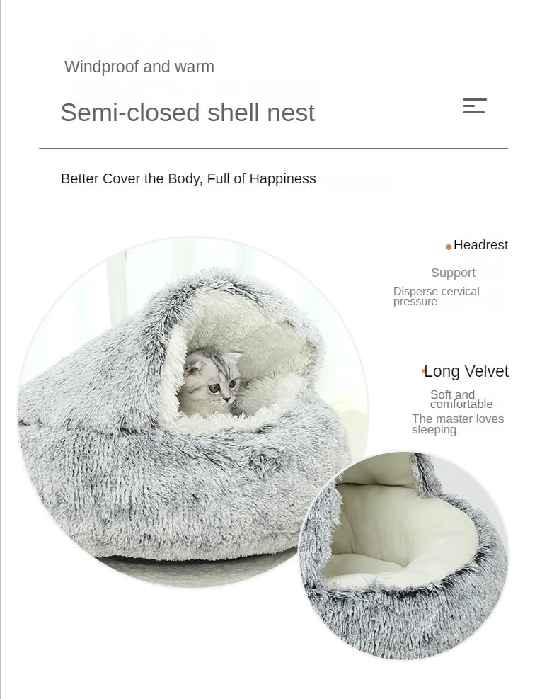 Pet Cat Bed Kitten Nest with Cushion
