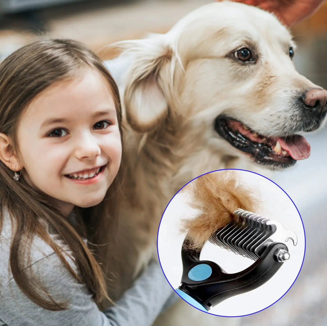 Pet Fur Knot Cutter and Deshedding Brush
