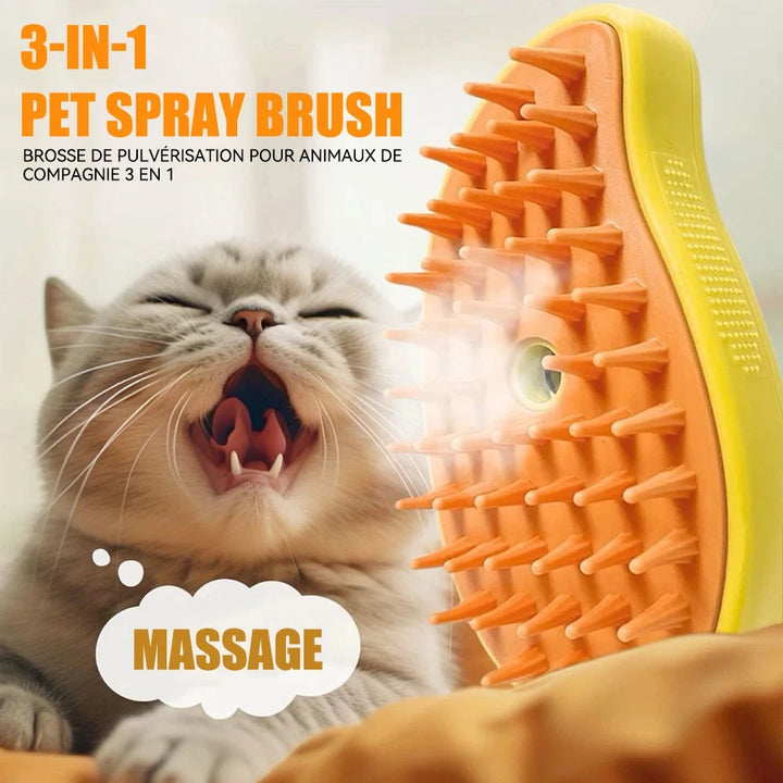 Pet Grooming Brush with Steamy Massage Function
