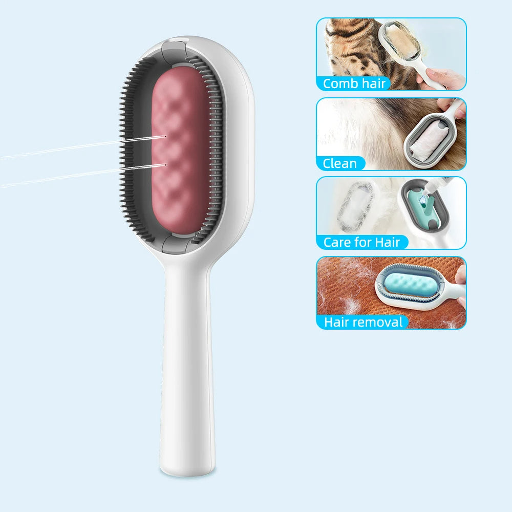 Pet brush for cleaning cat fur