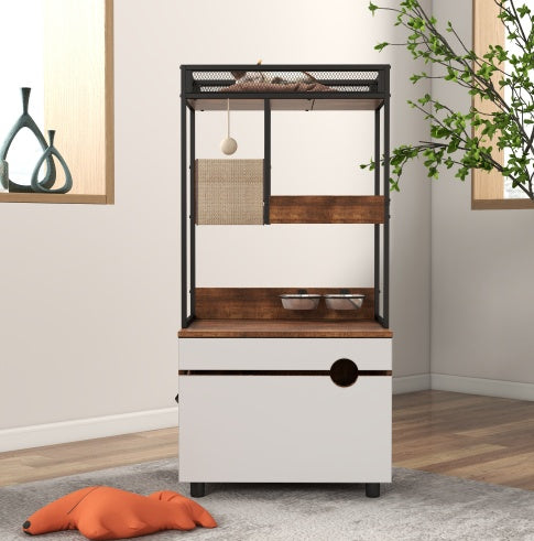 Pet cabinet bin with removable outer shell