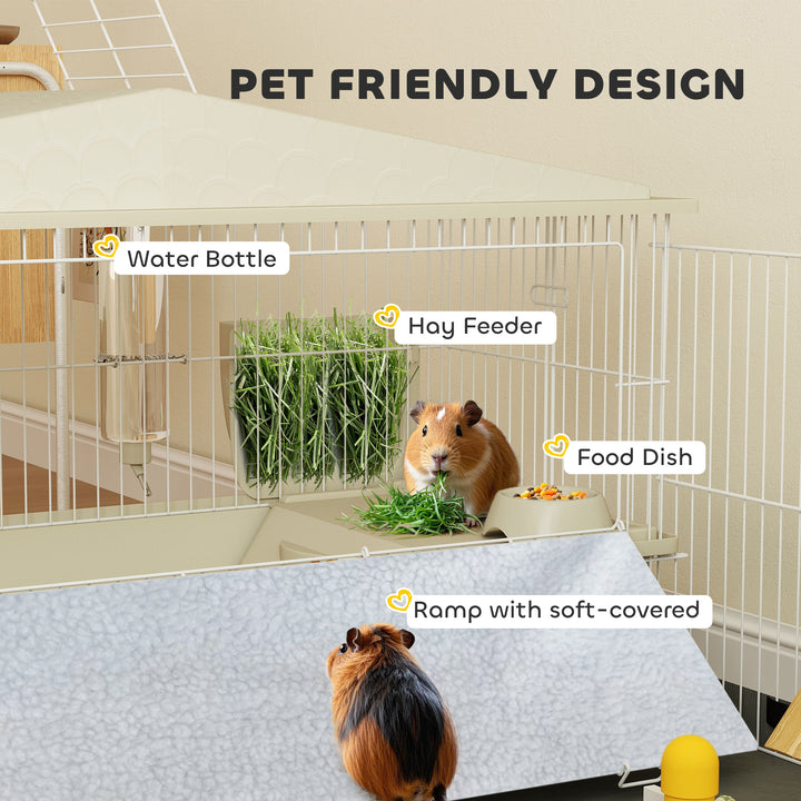 Pet cage with labeled components