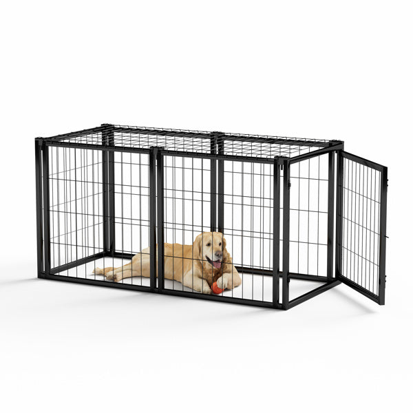 Pet cage with top cover black