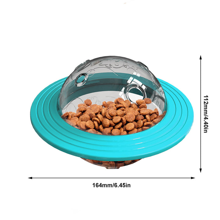 Pet food bowl with a transparent dome lid