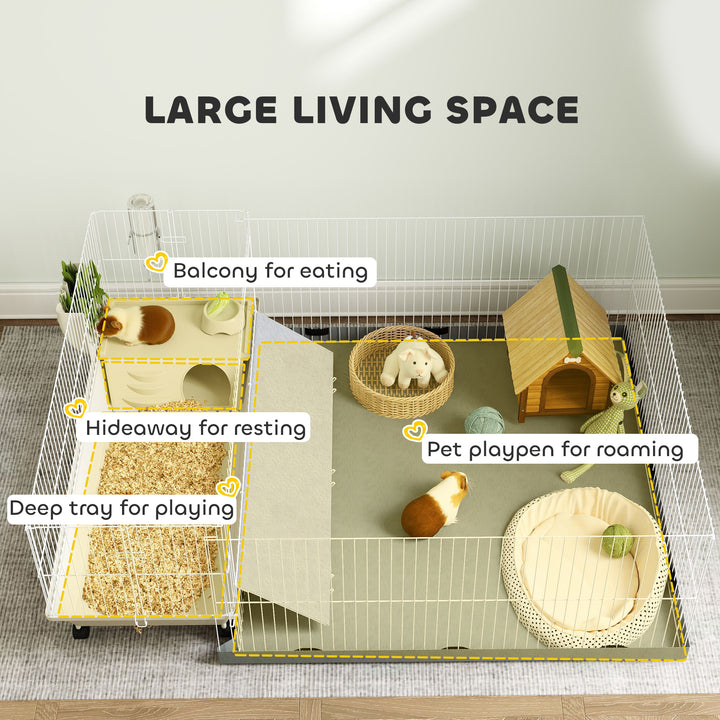 Pet playpen with labeled features