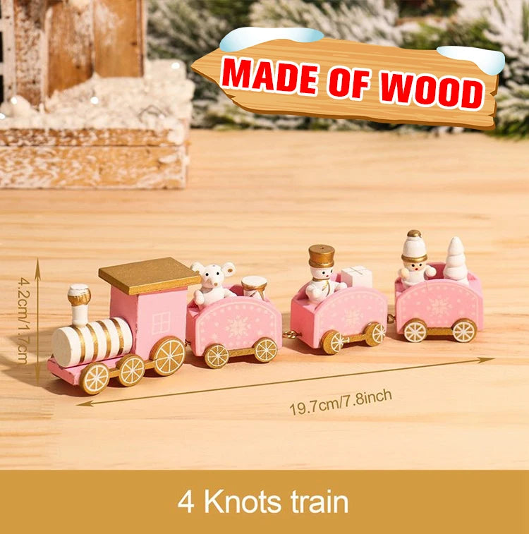 Pink and golden holiday train ornament