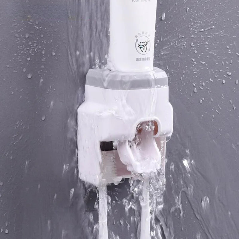 Plastic Toothpaste Dispenser with Toothbrush Holder
