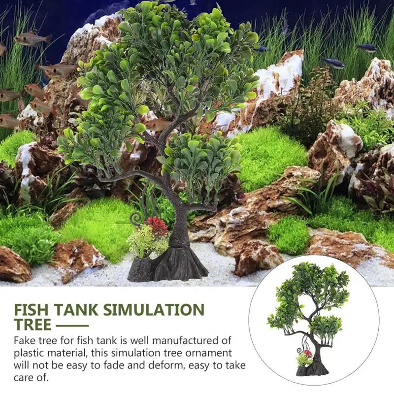 Plastic aquarium tree for aquascaping designs.