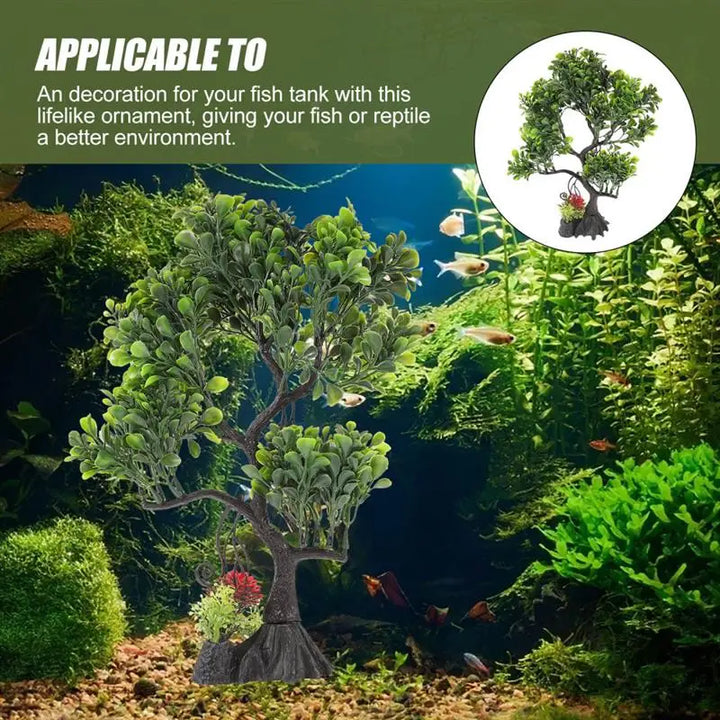 Plastic aquarium tree for aquascaping designs.