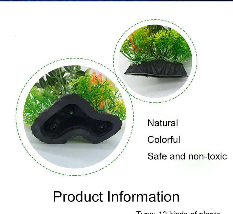 Plastic aquatic plants for fish tank