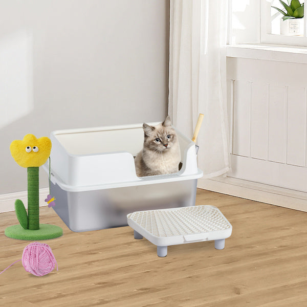 Plastic buckle cat litter container