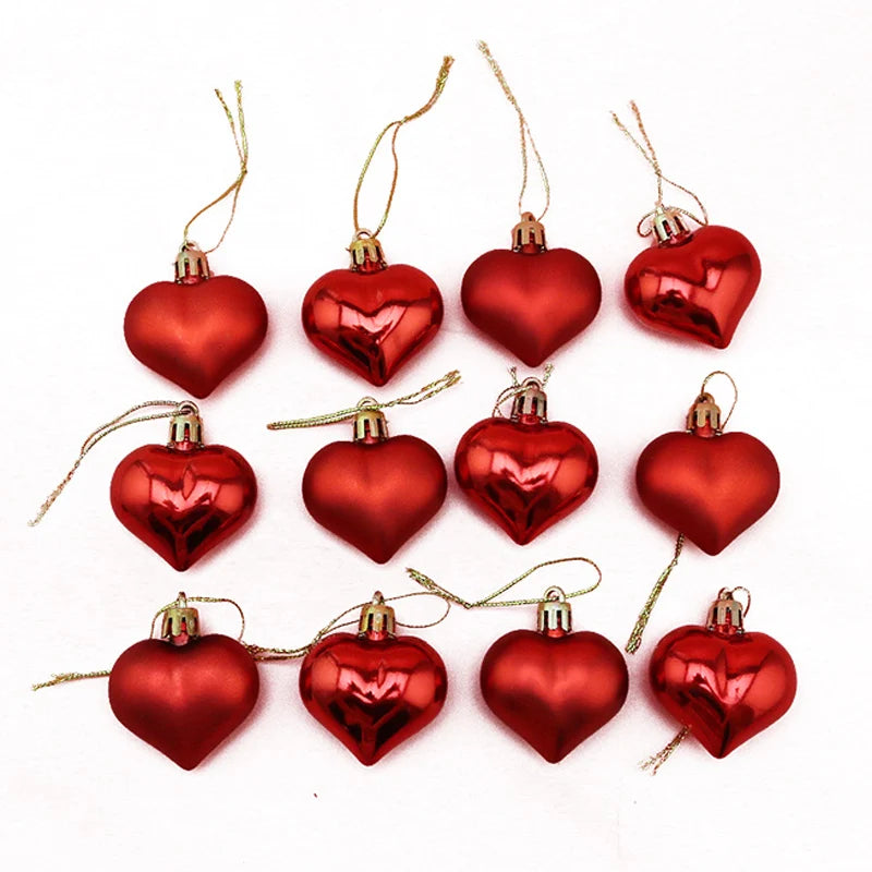 Plastic holiday heart tree accessories