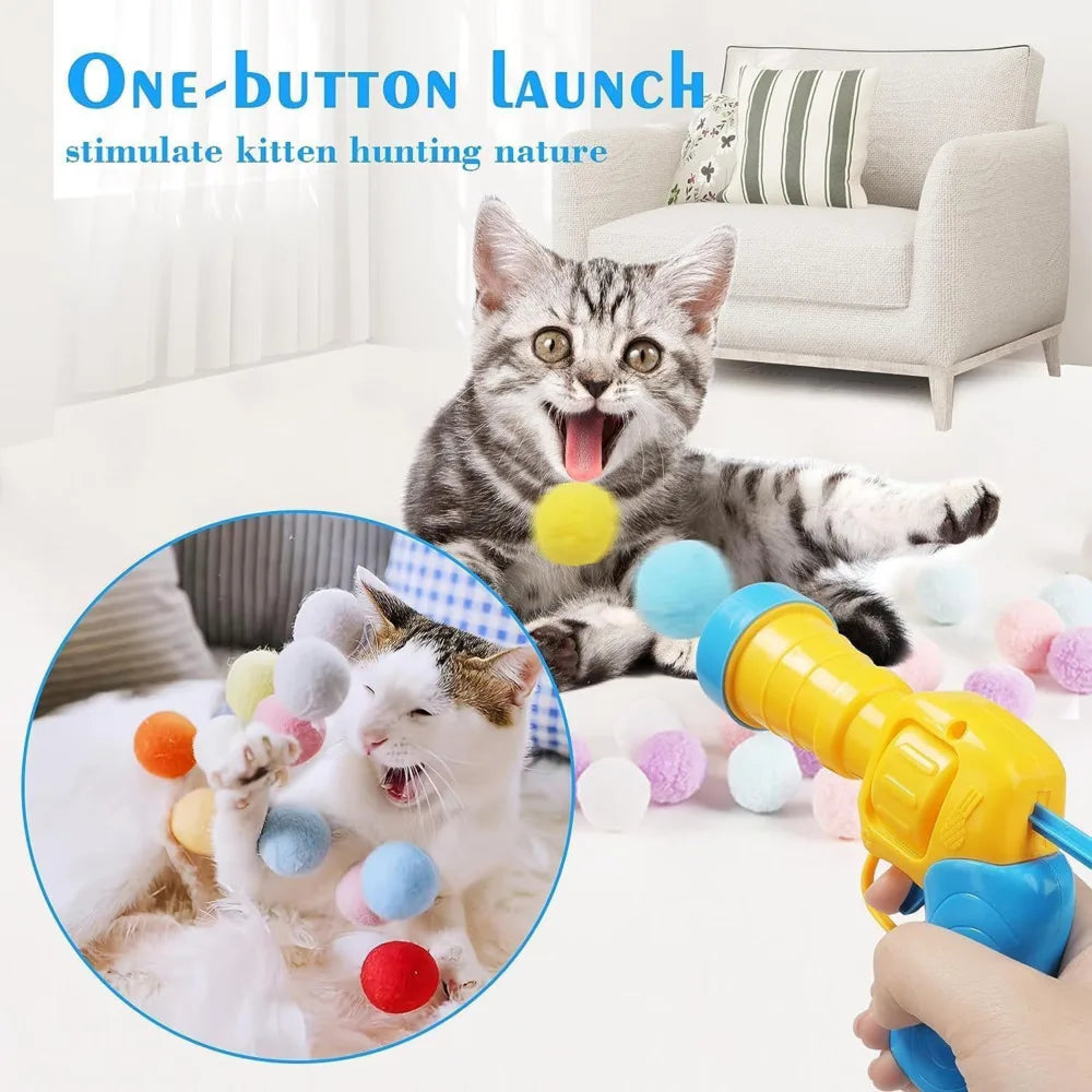 Plush Ball Shooting Gun for Cats