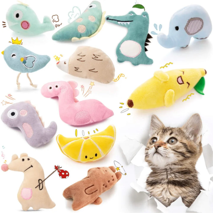 Plush Cartoon Cat Chew Toy
