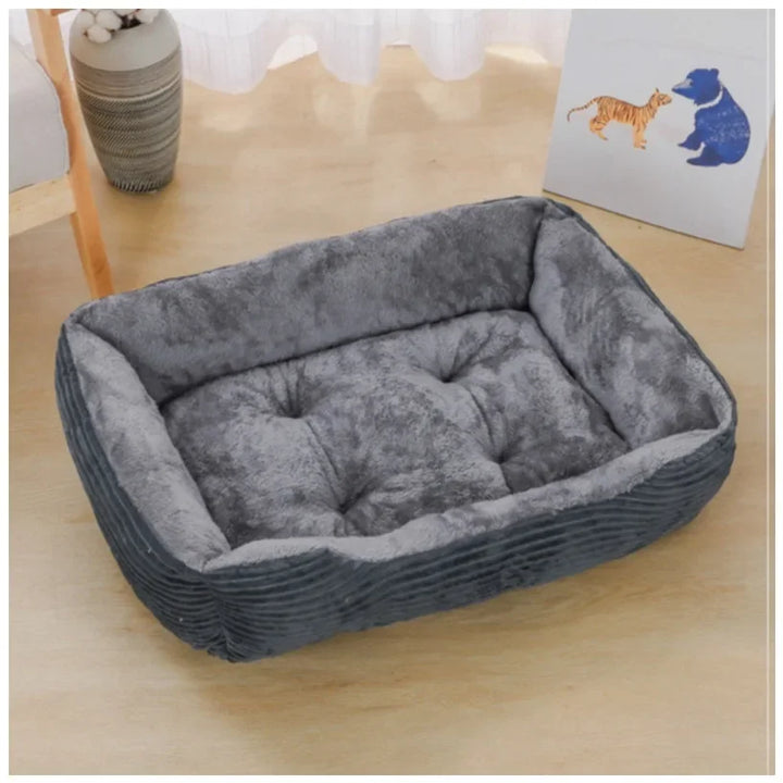 Plush Square Dog and Cat Bed
