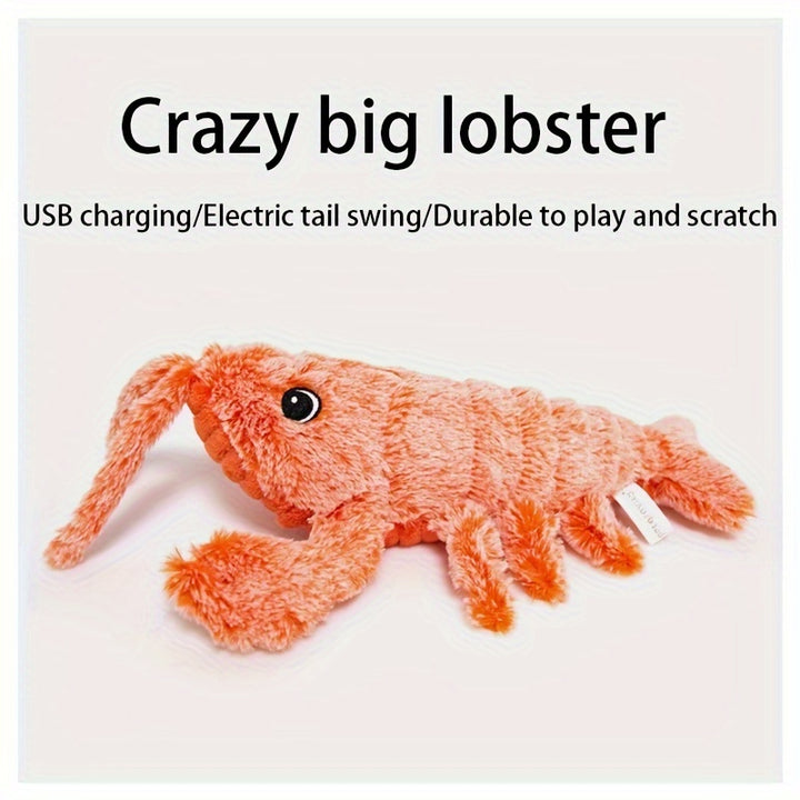Plush lobster toy with USB charging and electric tail 