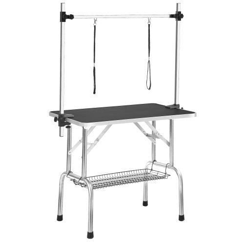 Portable dog grooming table for home
