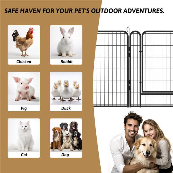 Portable metal fence for pets