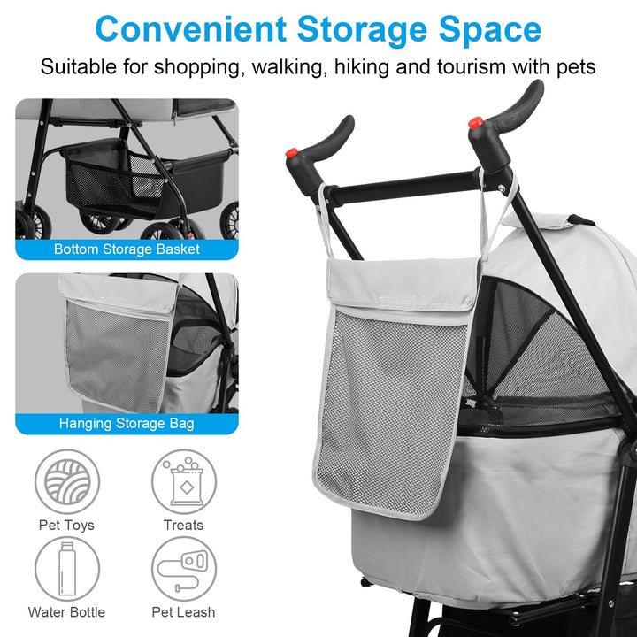 Portable pet carrier stroller for travel