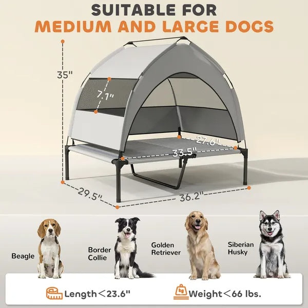 Portable raised cot for dogs