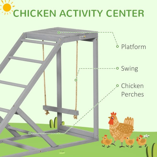 Poultry coop swing set with perch and climbing ladder