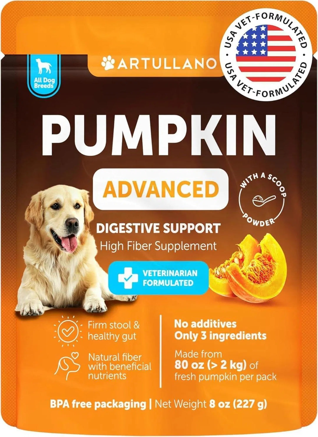 Pumpkin powder for dog digestive support