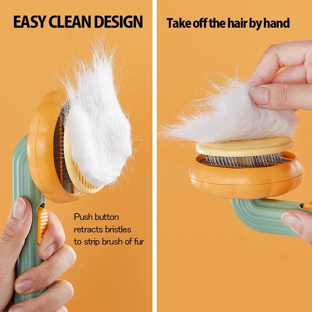 Pumpkin shaped slicker brush for cats