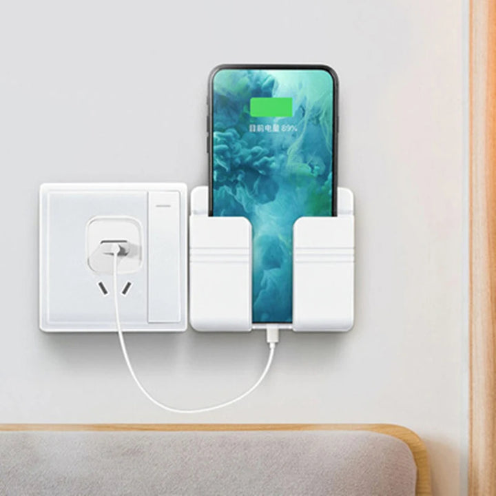 Punch-Free Wall-Mounted Phone & Remote Holder


