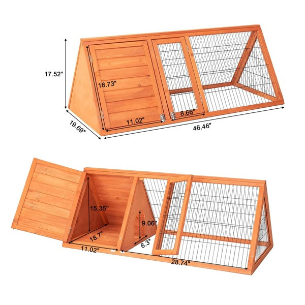 Quail hutch with two access doors