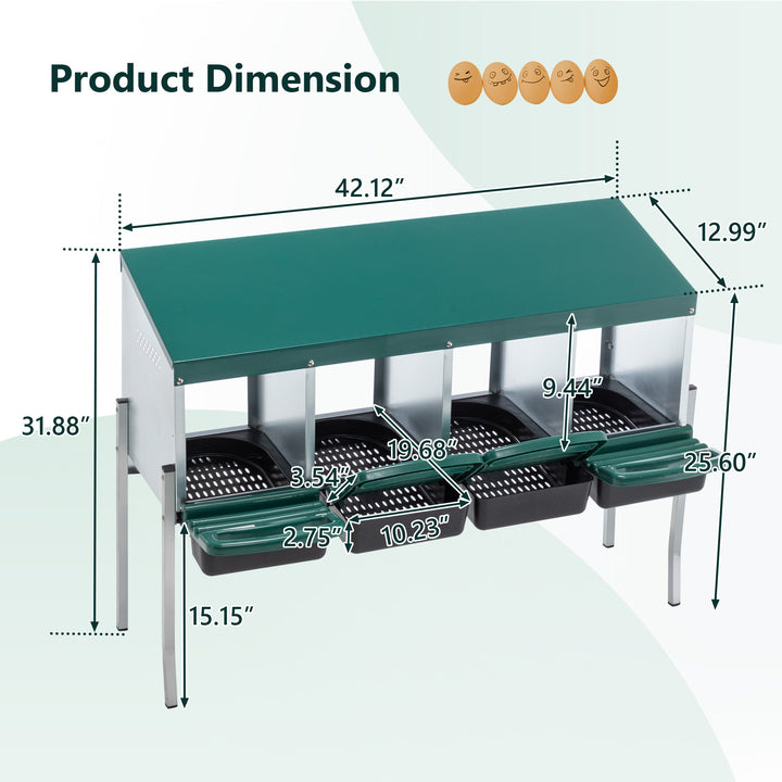Raised chicken nest with cover