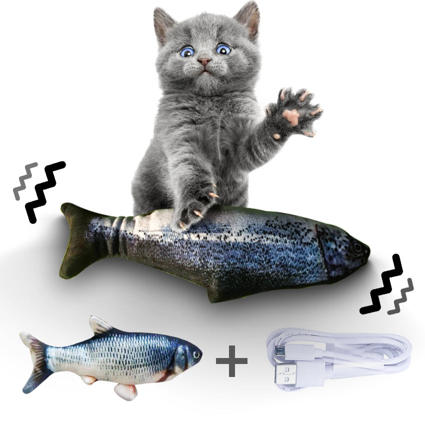 Realistic flopping fish toy without catnip