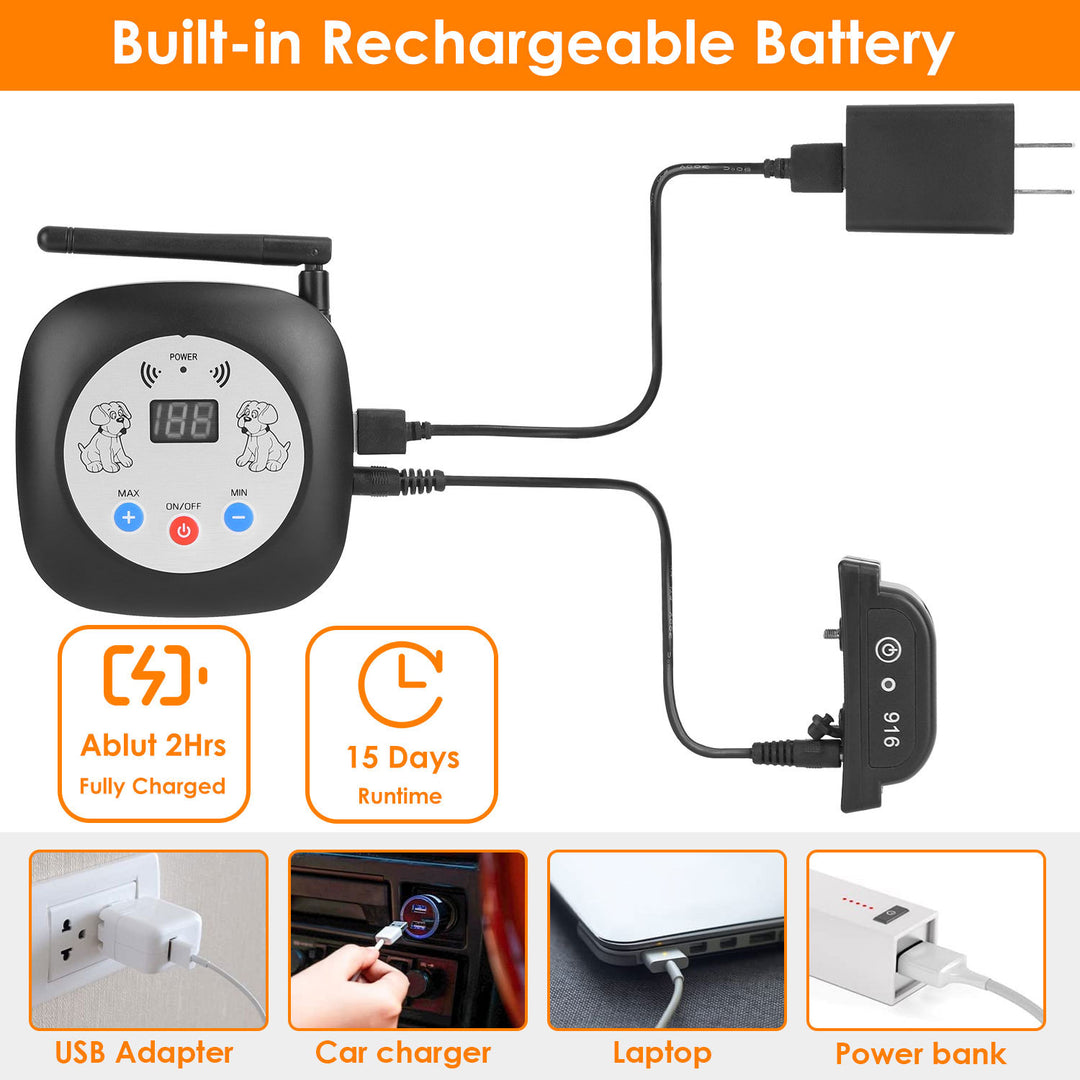 Rechargeable wireless dog containment system