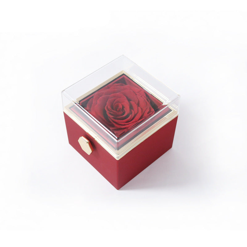 Red Acrylic Ring Box Valentine's Day Proposal Confession