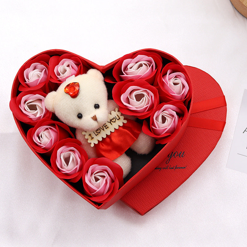 Red Soap Flower Rose Box