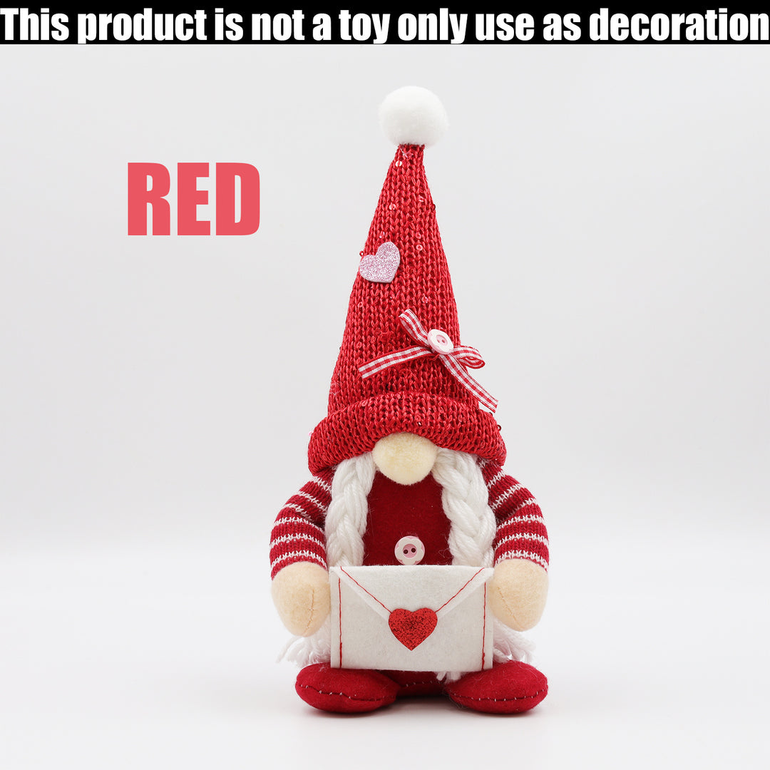 Red Valentine Faceless Dwarf Doll