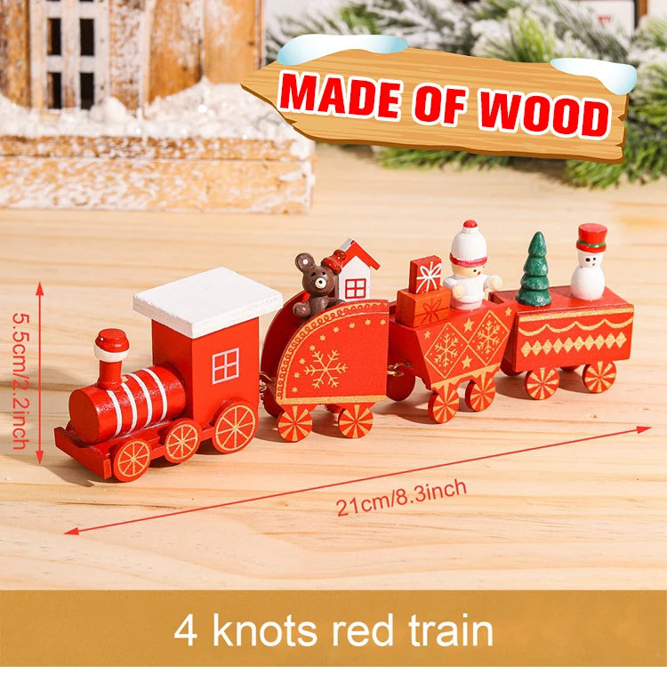 Red and green holiday train ornament