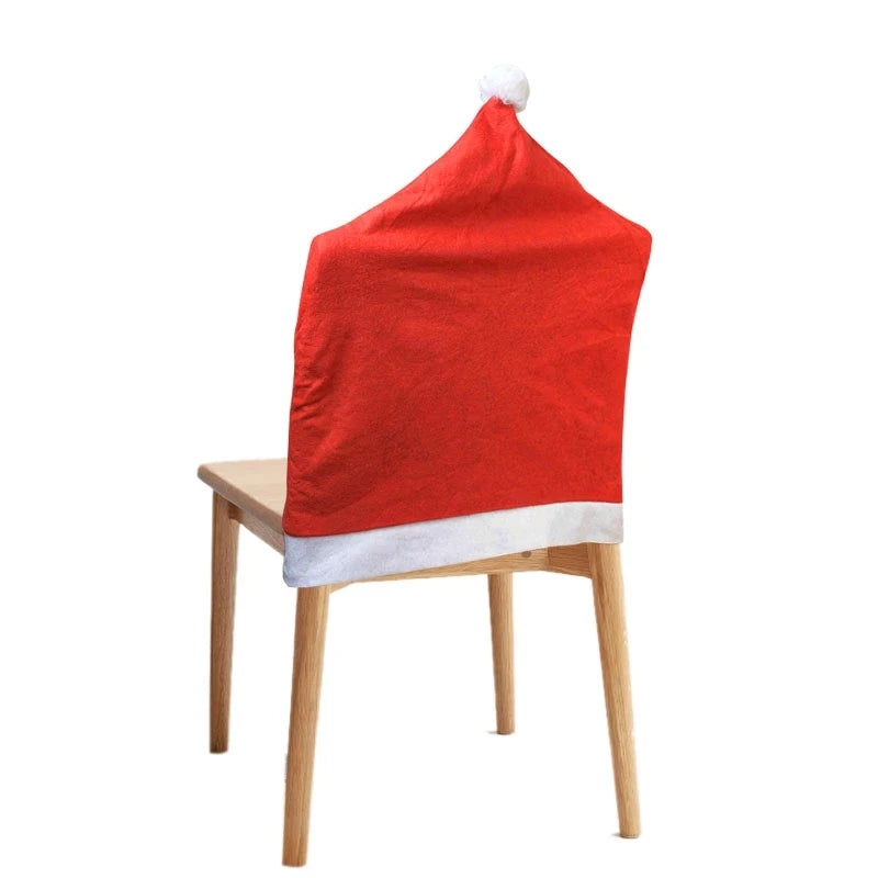Red and white chair cover for holiday dinner