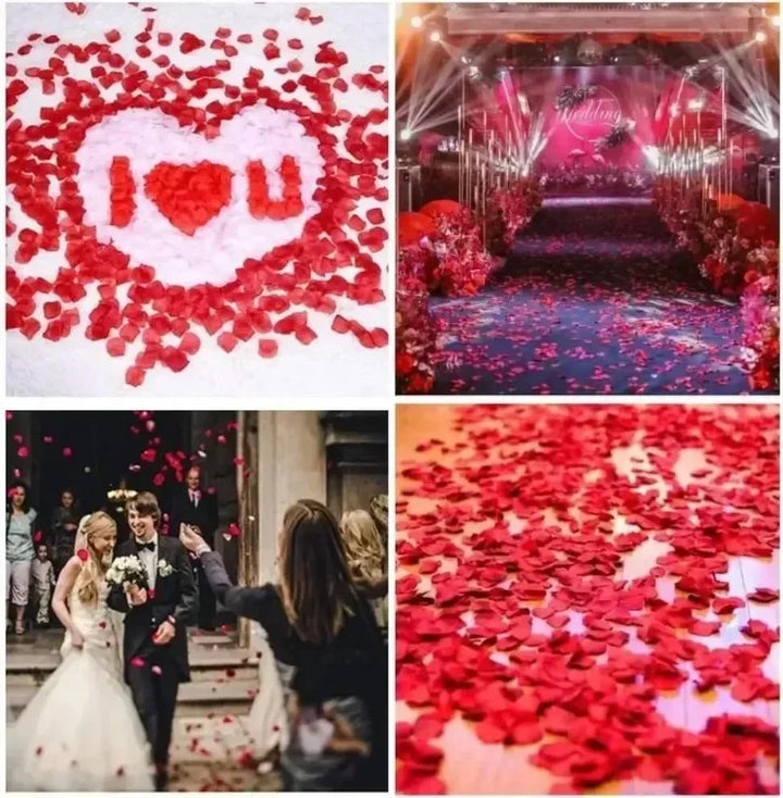 Red artificial petals for romantic ambiance