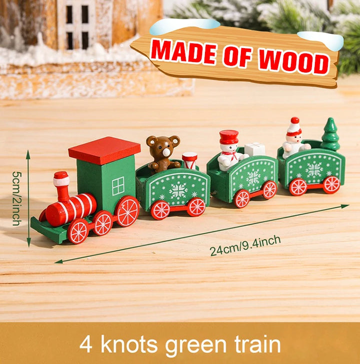 Red & green holiday train ornament