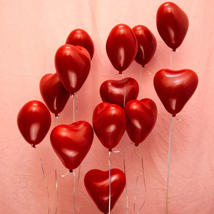 Red heart balloons for engagement parties