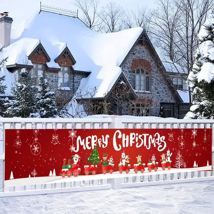 Red & white Christmas outdoor banner design