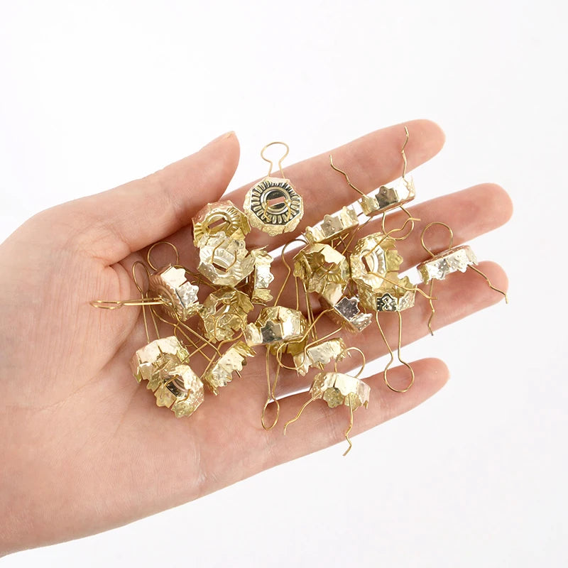 Removable Christmas ball hangers in gold