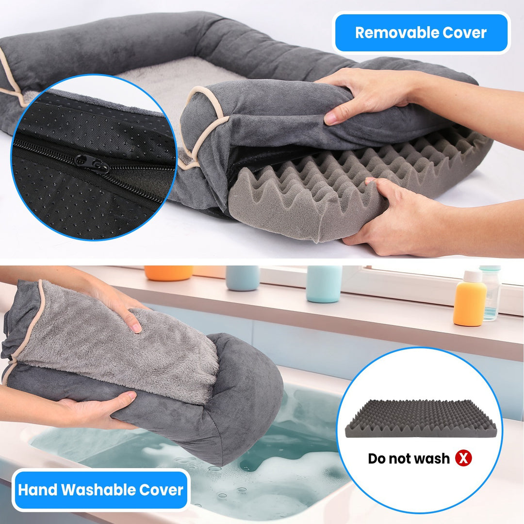 Removable cover dog couch bed