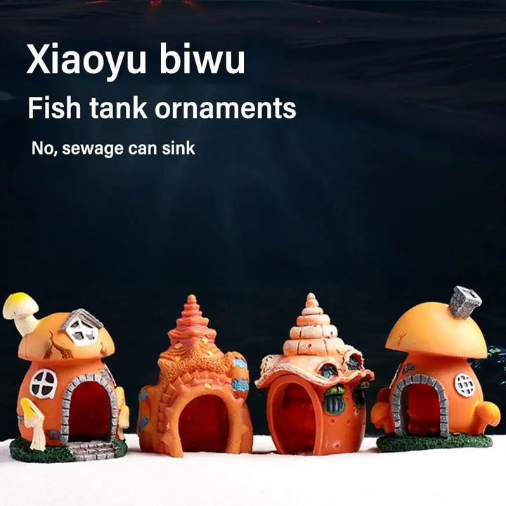 Resin fish tank decor with aquatic theme