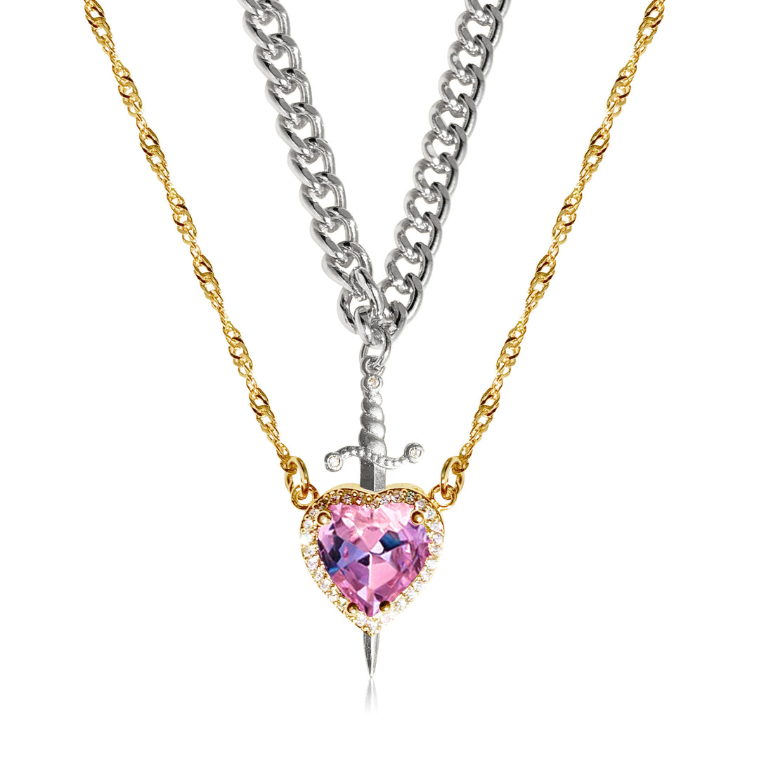 Rhinestone Heart Necklace Jewelry