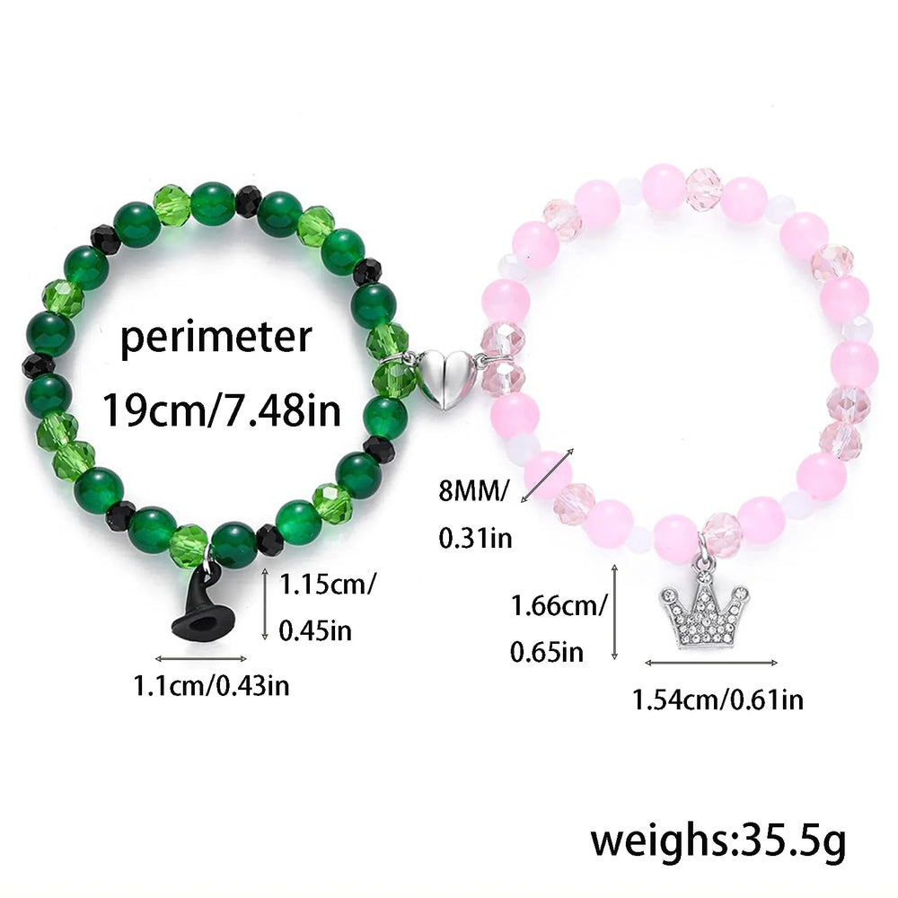 Rhinestone crown and witch hat bracelets